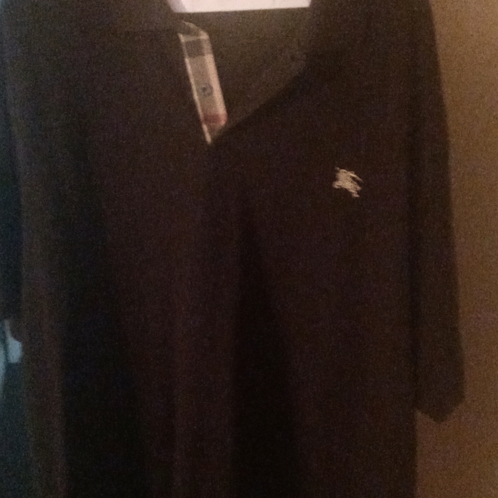 BURBERRY BRIT  Men’s Classic Fit Black Pique Polo
